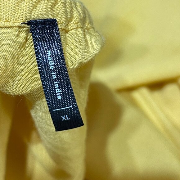 Akemi + Kin Tunic Dress Yellow Gold Slip Embroidery Bell Sleeve Size XL Extra La - Picture 7 of 14